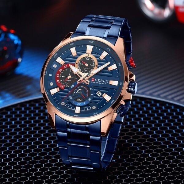 Reloj Curren 8415 Acero Inoxidable Color Azul